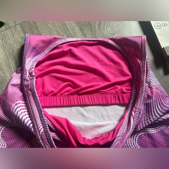 C9 by Champion Tri - Colored Built in Bra Swirl Patterned Tank Top Purple Pink - Picture 6 of 10